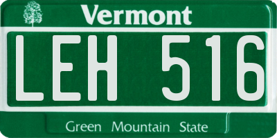 VT license plate LEH516