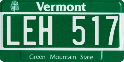 VT license plate LEH517