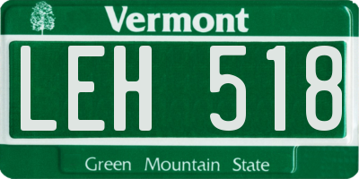 VT license plate LEH518