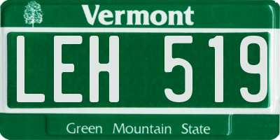 VT license plate LEH519