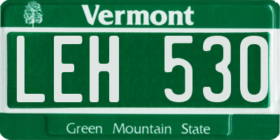 VT license plate LEH530
