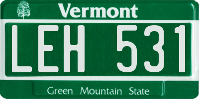 VT license plate LEH531