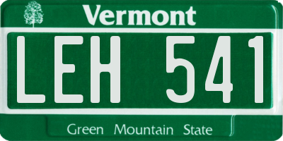 VT license plate LEH541