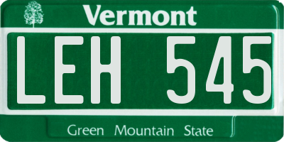 VT license plate LEH545