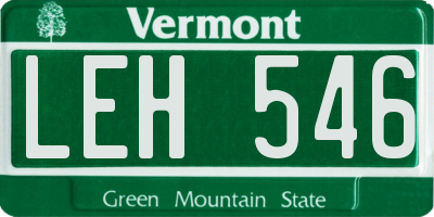 VT license plate LEH546