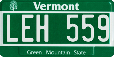VT license plate LEH559