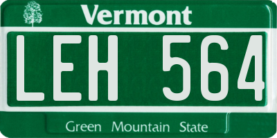 VT license plate LEH564