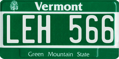 VT license plate LEH566