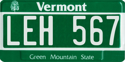 VT license plate LEH567