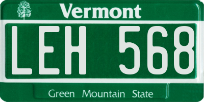 VT license plate LEH568