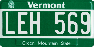 VT license plate LEH569
