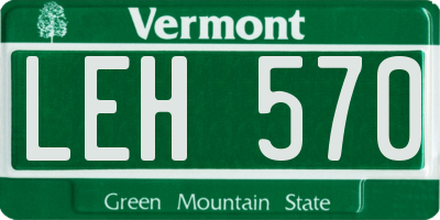 VT license plate LEH570