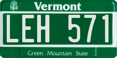 VT license plate LEH571