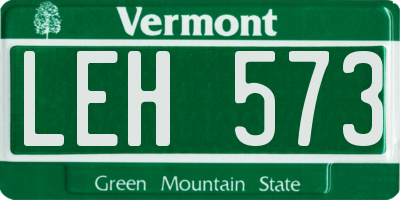 VT license plate LEH573