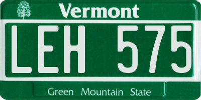 VT license plate LEH575