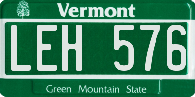 VT license plate LEH576