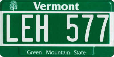 VT license plate LEH577