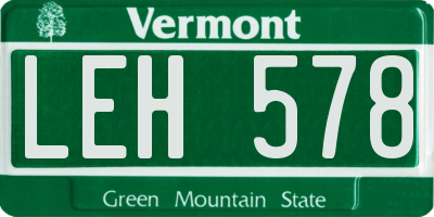 VT license plate LEH578