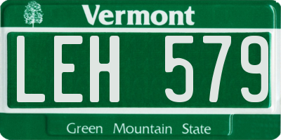 VT license plate LEH579