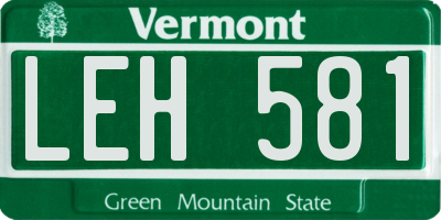 VT license plate LEH581