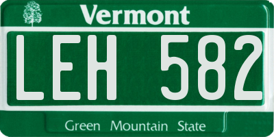 VT license plate LEH582