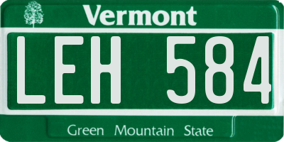 VT license plate LEH584