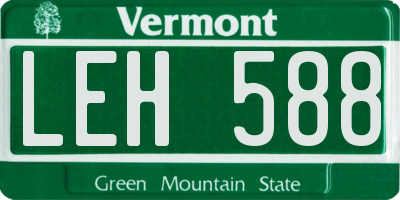 VT license plate LEH588