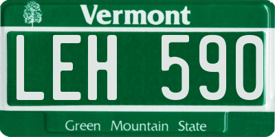 VT license plate LEH590