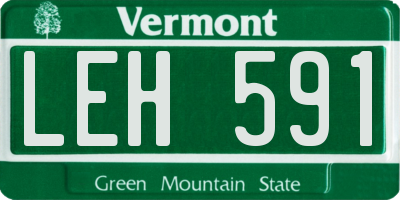VT license plate LEH591