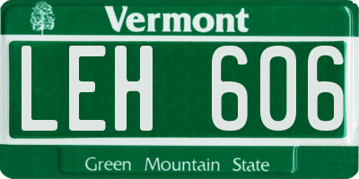 VT license plate LEH606
