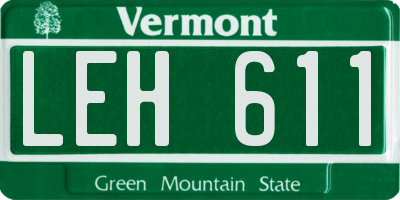 VT license plate LEH611