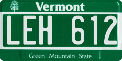 VT license plate LEH612