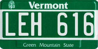 VT license plate LEH616