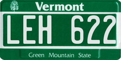 VT license plate LEH622