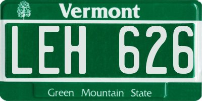 VT license plate LEH626