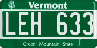 VT license plate LEH633