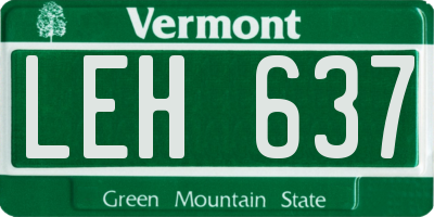 VT license plate LEH637