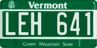 VT license plate LEH641