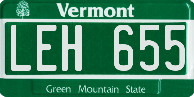 VT license plate LEH655