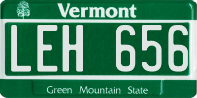 VT license plate LEH656
