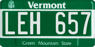 VT license plate LEH657