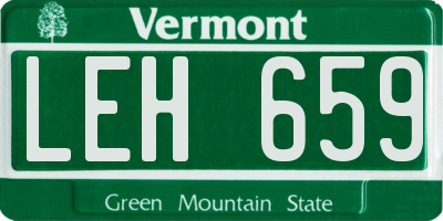 VT license plate LEH659