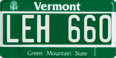 VT license plate LEH660