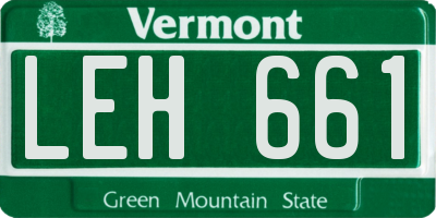 VT license plate LEH661
