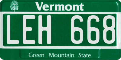 VT license plate LEH668