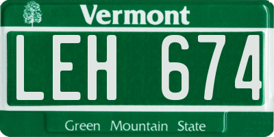 VT license plate LEH674