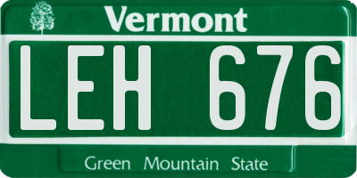 VT license plate LEH676