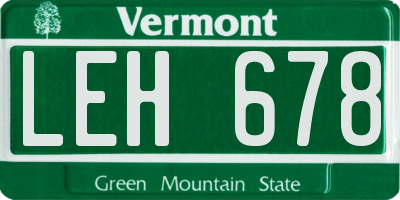 VT license plate LEH678
