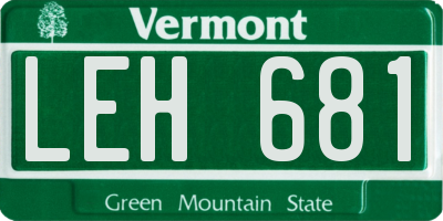 VT license plate LEH681