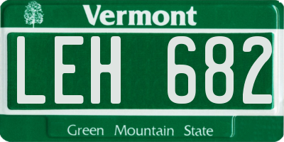 VT license plate LEH682